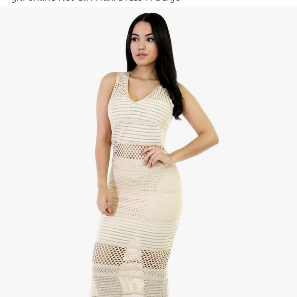 NWOT
Sexy Cream Sleeveless Maxi Dress